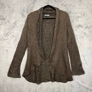 Wooden Ships Mohair Wool Blend Flare Sleeve Textured Capsule Open Cardigan S/M